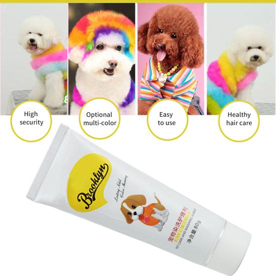 80g Semi Permanent Pet Dye Cream High Pigmented Colorful Dog Hair Bright Coloring Dyestuff Pigment Supplies for Home
