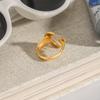 Yori Lucky Star Moon Stainless Steel Ring 18K PVD Plated Texture Waterproof Golden Jewelry Recommend Gift