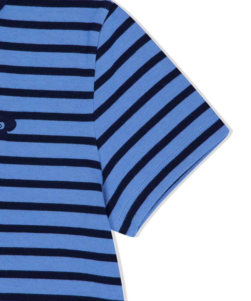 WACKY WILLY Women'S Striped Short Sleeve T-Shirt Navy