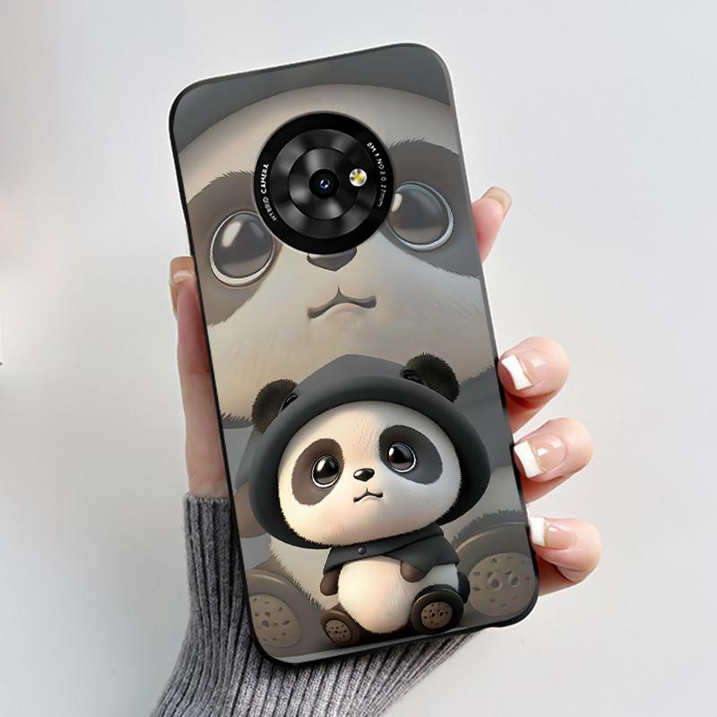 New Unique Cartoon Design Soft Silicone Black Casing For TCL Suixuetang M1 Fluffy Kitten Pattern Shockproof Protective Cover