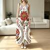 Women's Sleeveless Bohemian Maxi Dress Large Floral Print Lightweight Flowy Slimming Summer Casual Versatile Daily Outing Dress