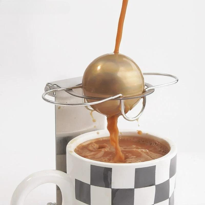 Stainless Steel Espresso Chilling Ball - Rapid Cooling Sphere for Dilution-Free Iced Coffee, Reusable Freezer Core for Drinks