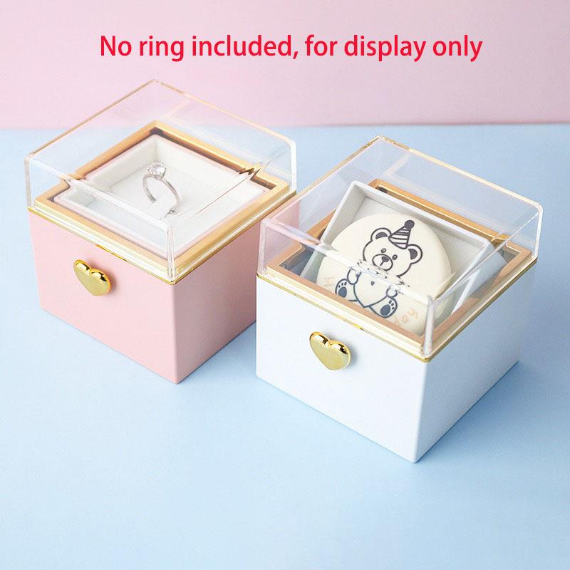 Luxury Acrylic Keepsake Box Flips from Birthday Cake Decor To Jewelry Storage - Includes Real Candles & Surprise Opening Effec