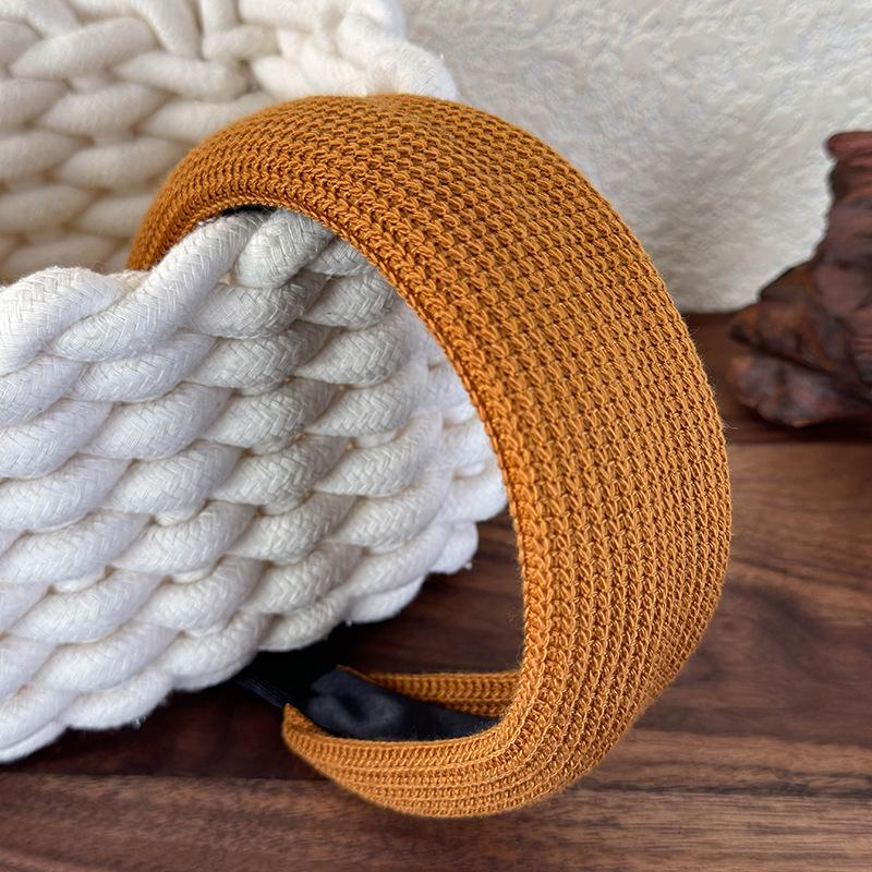 Retro Solidna Wełna Dzianinowa Szeroka Opaska Kobiety Moda Temperament Obręcz do Włosów Pani Mycie Twarzy Duża Opaska do Włosów Wszechstronne Akcesoria