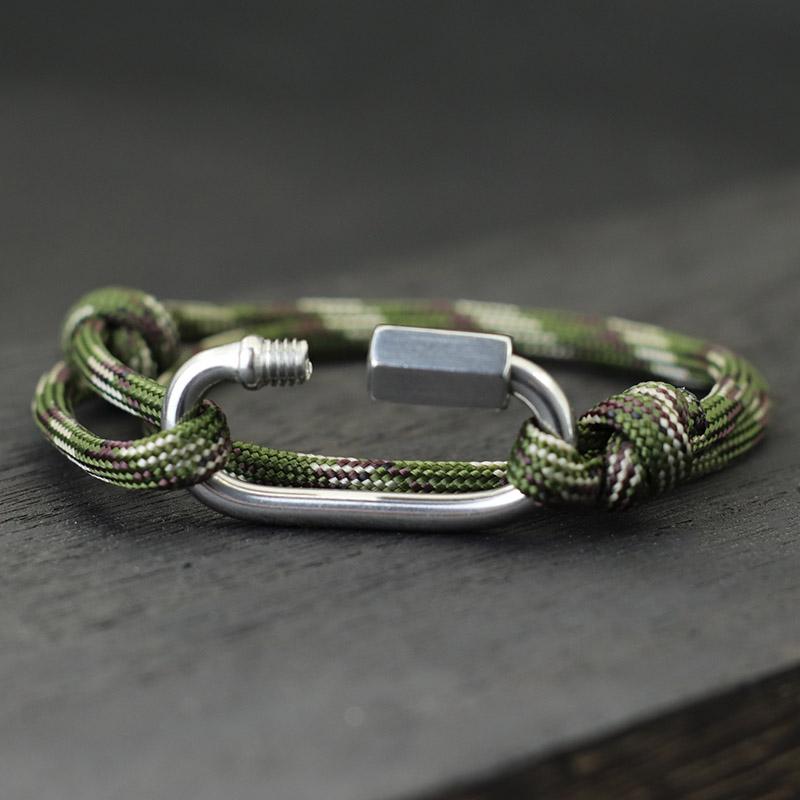 Pulsera de Paracord con Mosquetón Noter Para Hombres Aventura al Aire Libre Pulsera de Rescate de Emergencia Regalo Para Novio Pulsera Hiphop Rock