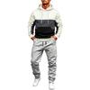 Men's Color Block Hoodie and Jogger Pants Set - Casual Winter Tracksuit