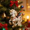 Horse Ornament Acrylic 2D Flat Realistic Flying Horse Christmas Tree Pendant with Sparkling Rhinestone Home