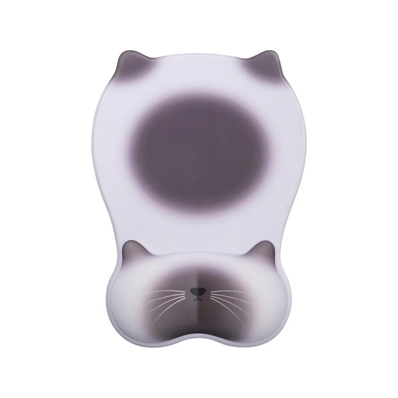 1 Stück Süßes Katzen-Mauspad mit Handgelenkauflage, Ergonomische Anti-Rutsch-Silikon-Handgelenkstütze Mauspads, Weiches Komfortables Schreibtischpad für Büro, Gaming, Zuhause