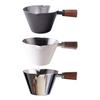Espresso Measuring Cup with Stainless Steel Design and Ergonomic Wooden Grip 90ML Double Spouts Design Espresso Shot Cup