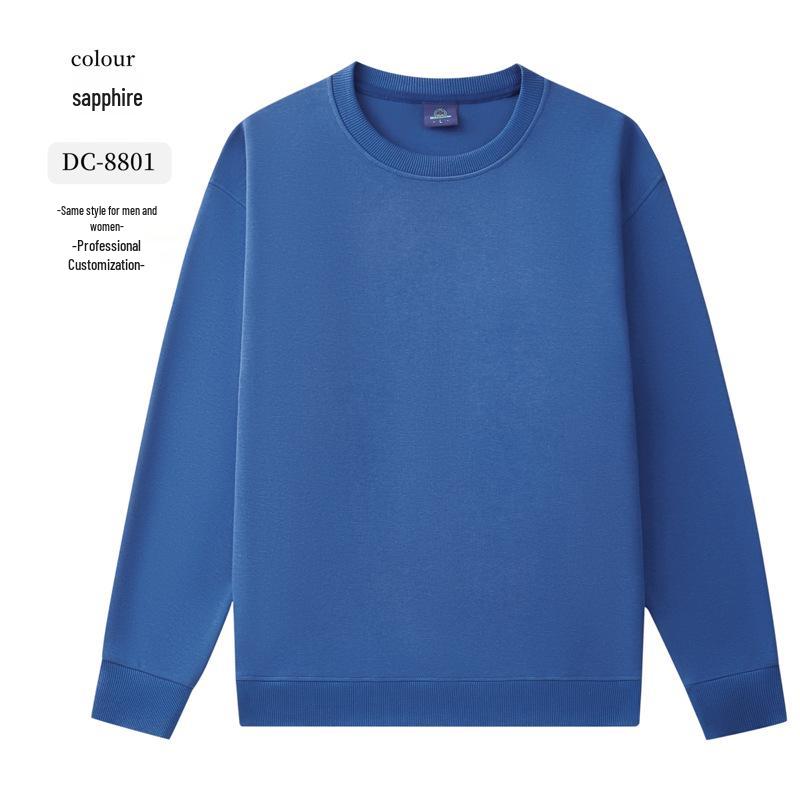 Dark Green Cotton Hoodie with Logo: Corporate Team or Class Uniform, Long Sleeve, Round Neck for Autumn/Winter.