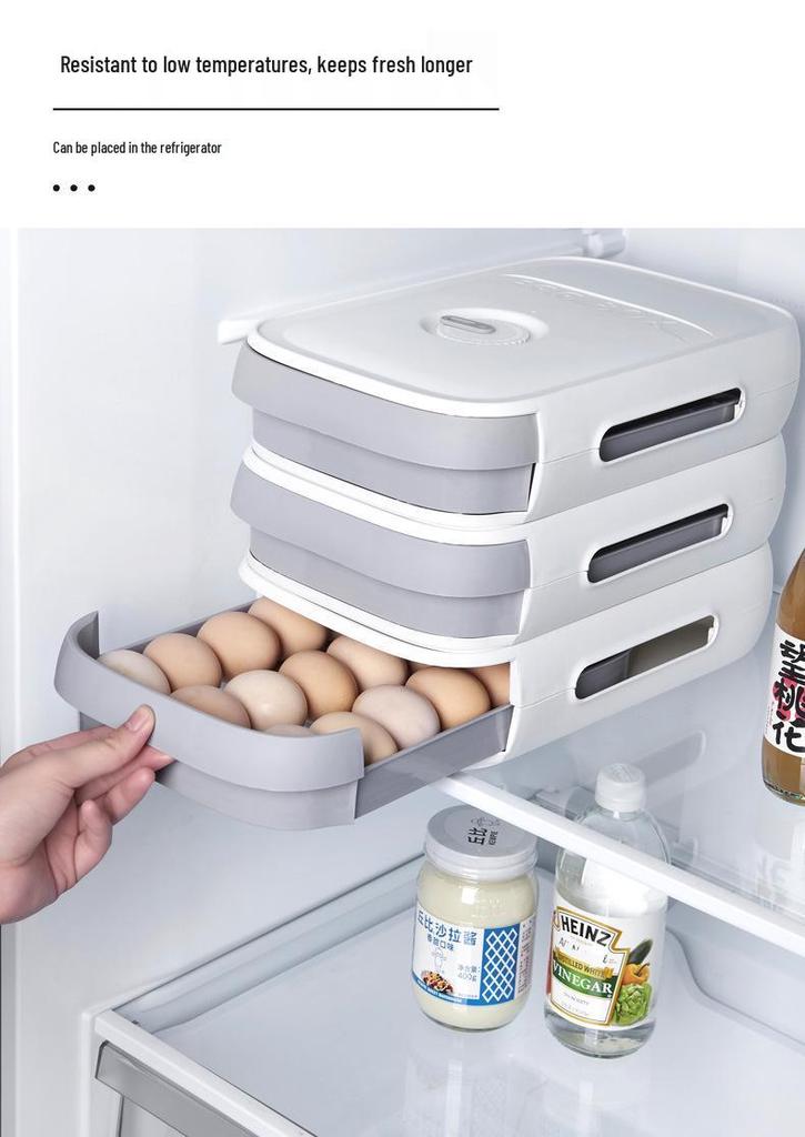 Stackable Pull-Out Egg Storage Tray for Kitchen