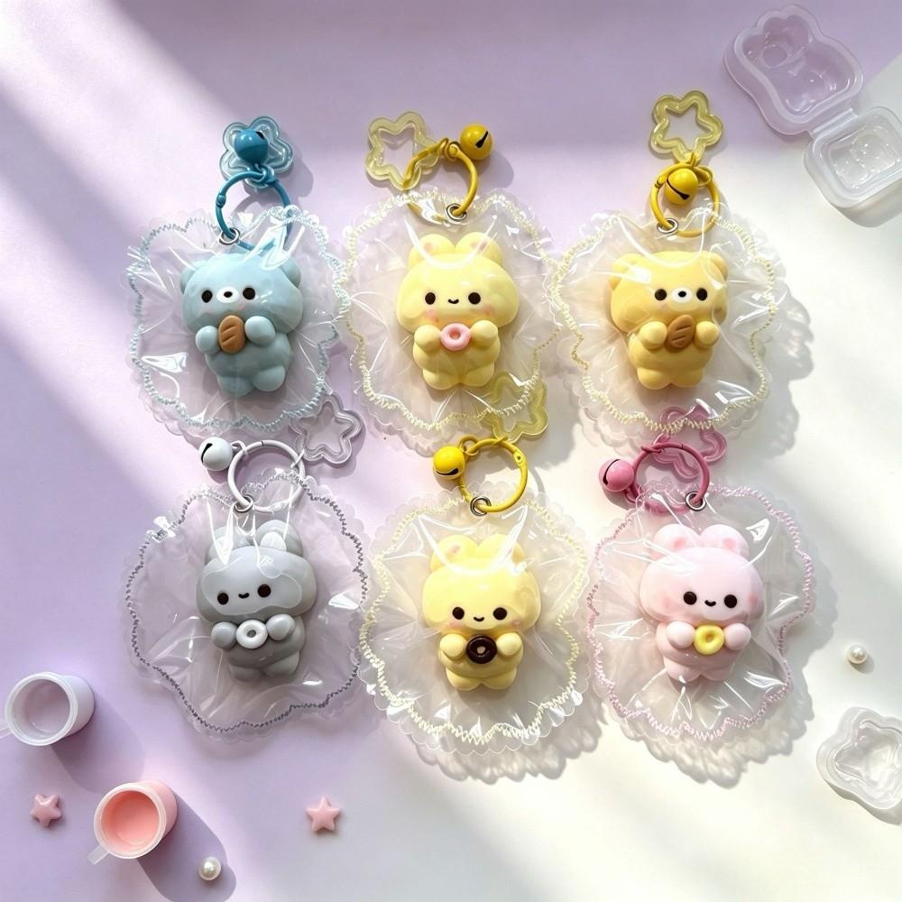 Slow Rising Squeeze Toy Keyring Food Grade Silicone Fidget Toy Kawaii Squishy Toy Keychain Adults