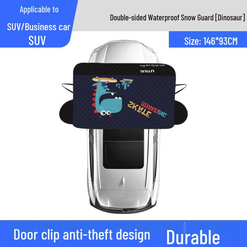 Cute Husky Car Windshield Snow Cover - Anti-Freeze, Anti-Snow, and Sun Protection