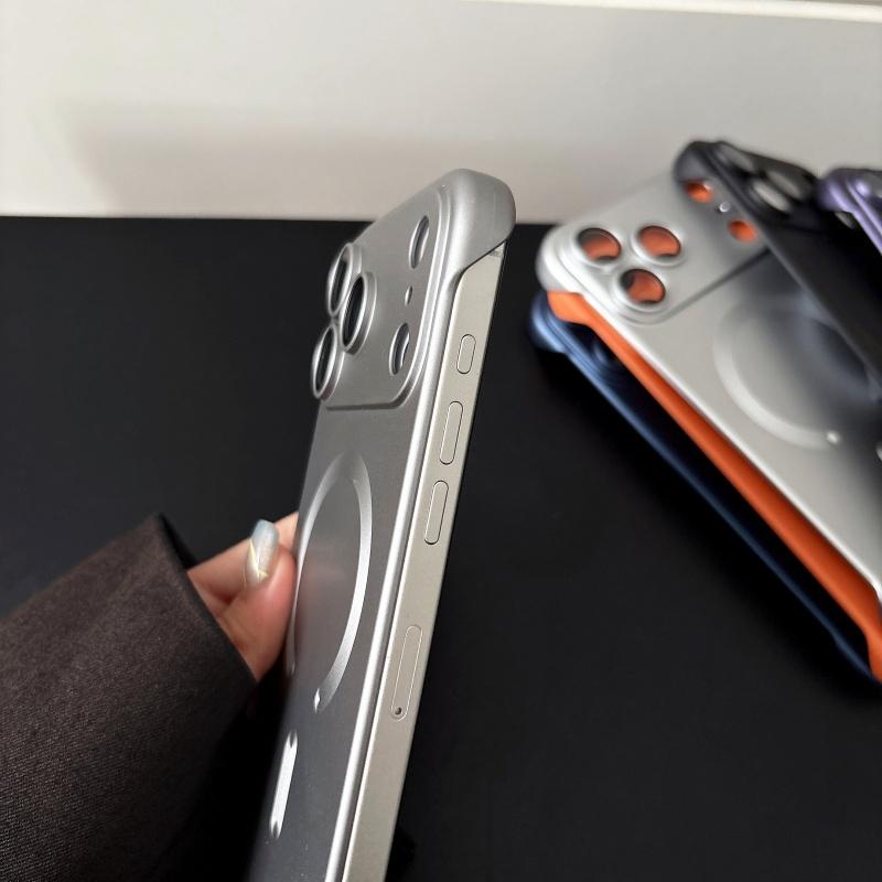Prabangi metalizuota danga, padengta galvaniniu būdu, skirta Magsafe belaidžio įkrovimo dėklui iPhone 17 Air 16 15 14 13 12 11 Pro Max matinis PC berėmis dangtelis
