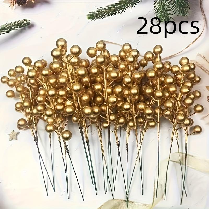 28-Pack 8" Artificial Berry Stems for DIY Crafts, Home & Wedding Decor. All-Season Fake Holly.