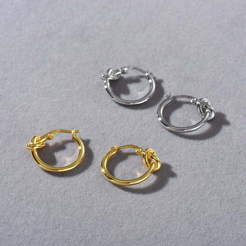 Simple Personalized Knotted Ear Buckle Rope Knot Concentric Knot Earrings Light Luxury Niche High-End Minimalist Cold Wind Earrings