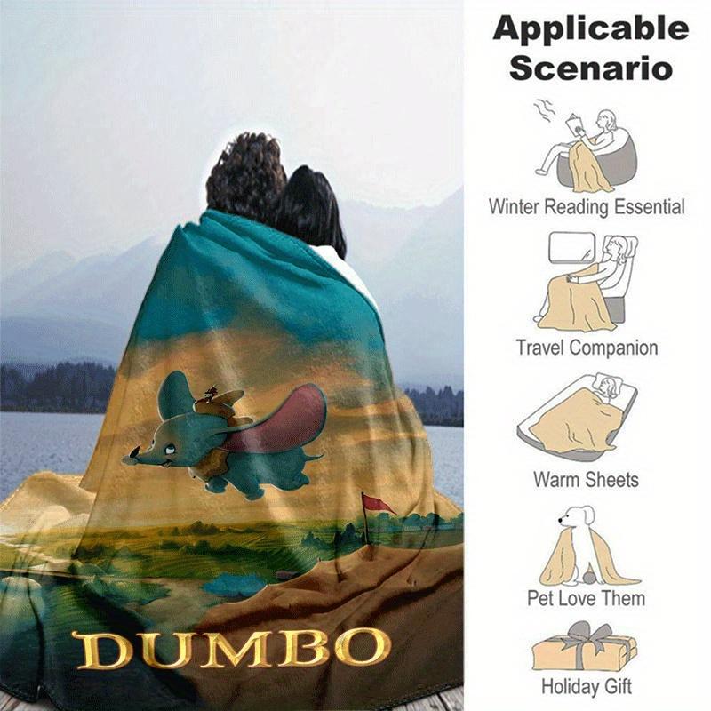 1pc Dumbo Printing Blanket - Soft, All-Season Throw for Office Blanket, | Personalized Gift with Adorable Cartoon Design