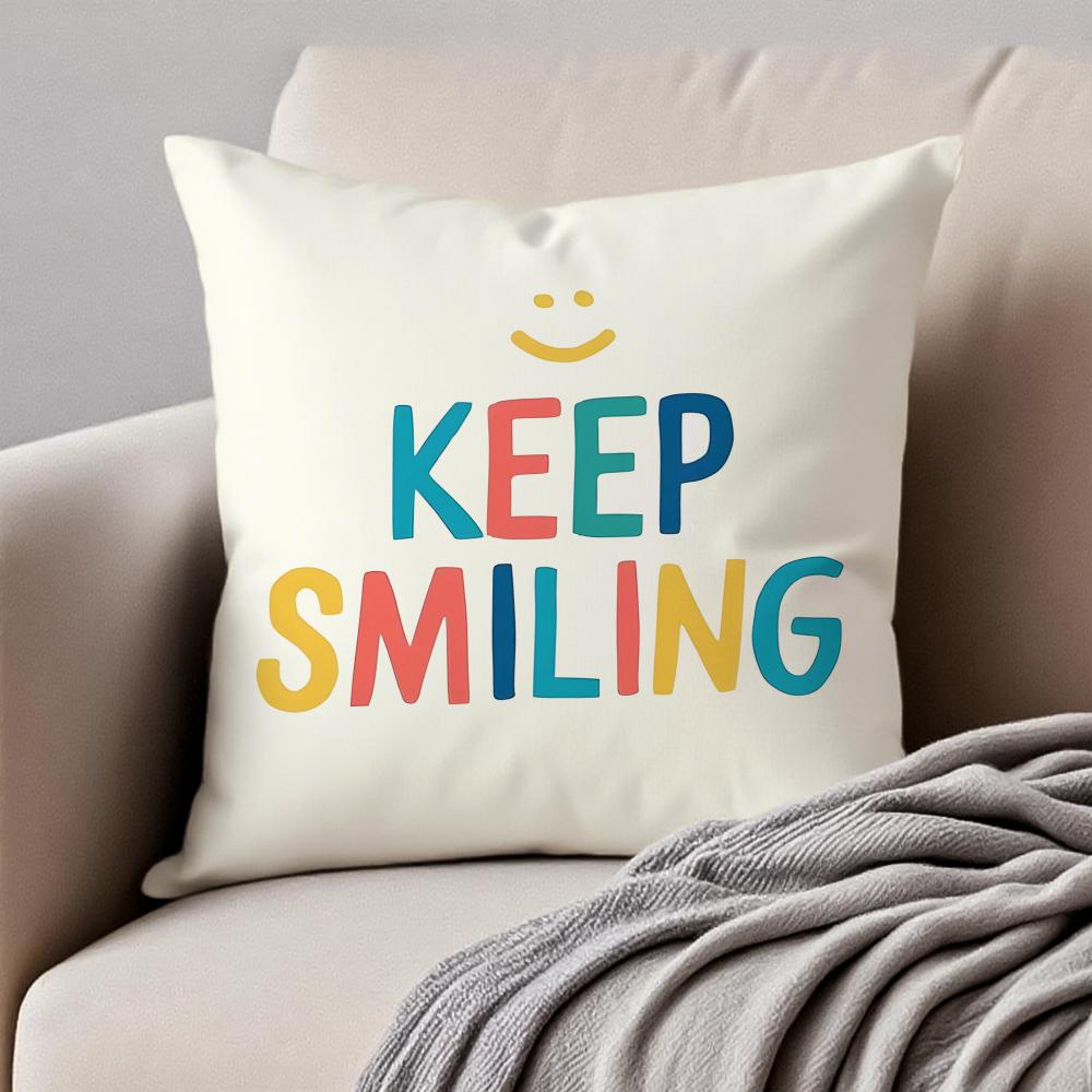 Cartoon Rainbow Sun Cushion Cover Pillowcase Anti-Dustmite Invisible Zipper Short Plush Sofa Cushion