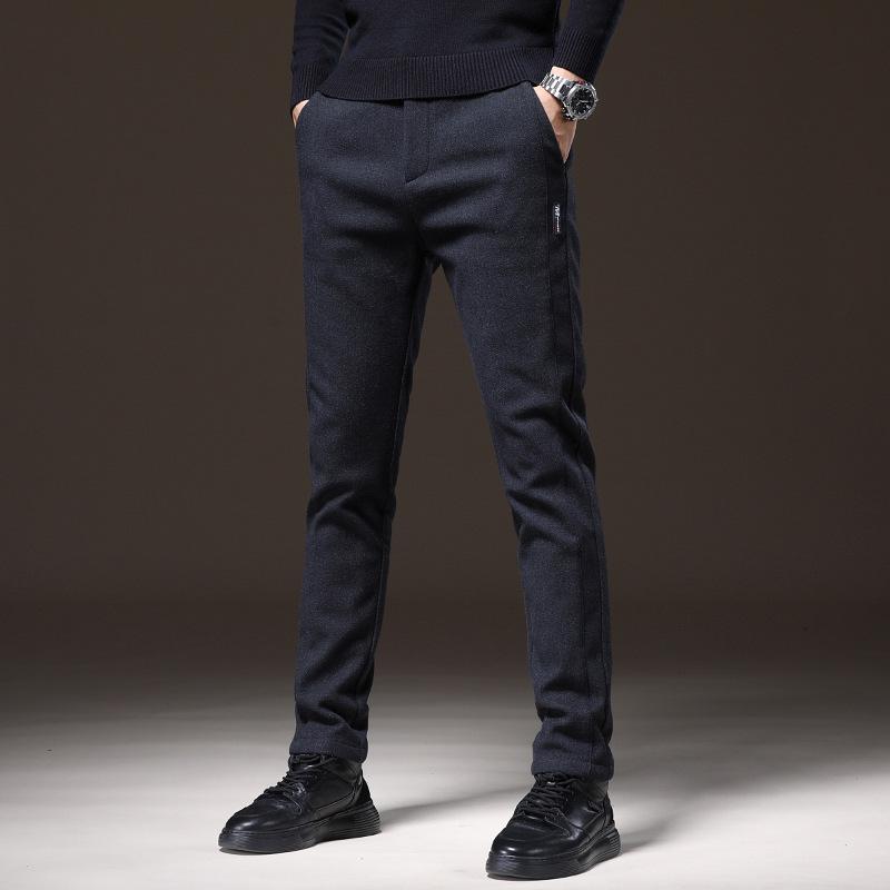New Autumn Imitation Denim Casual Pants for Men Korean Slim Straight-leg Pants for Men