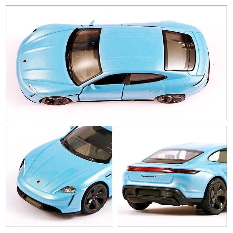 1/36 Alloy Diecast Porsche Taycan Sport Car Model Toy Doors Opend Pull Back Vehicle Model Car for Boys Gifts Collection