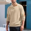 Men S Long Sleeve Casual Stand Collar Button Detail Jacquard Sweatshirt