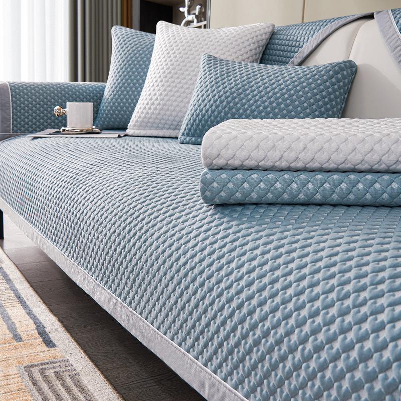 

Summer Ice Silk Sofa Cushion Non Slip Cool Breathable Cover for Living Room Straight Row Sofa Backrest Towel 70*70cm