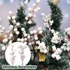 10 Pièces Branches de Baies de Noël Simulées Fleurs Fruits DIY Baies Artificielles Accessoires Décorations de Noël en Mousse