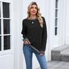 Women's Color Block Ribbed Sweatshirt Long Sleeve Crewneck Loose Fit Casual Pullover