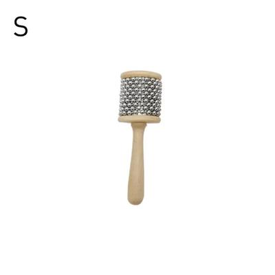 Wooden Cabasa Metal Beaded Chain & Cylinder Pop Hand Shaker Percussion Instrument Toy For Kids Classroom Band Medium Size