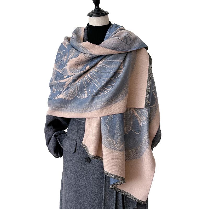 Gentle And Classic Color Imitation Cashmere Scarf Women'S Versatile Warm Scarf Big Shawl With High Sense