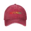 Don't Panic Baseball Caps Casual Distressed Denim Funny Political Quote Snapback Cap for Men Women Adjustable Caps Hat