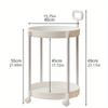 2-Tier Elegant Side Table with Wheels Trolley Table In Living Room Simple Sofa Table with Handle Easy To Move Coffee Table