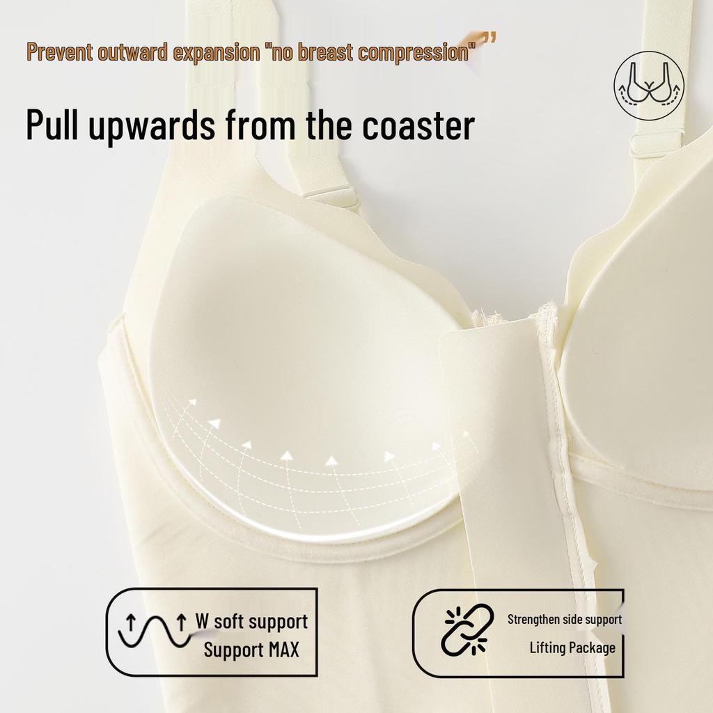 Women's Seamless Lift Bra with Front Zipper, Anti-Sagging Support, Sports Shaping Vest - No Additional Bra Needed