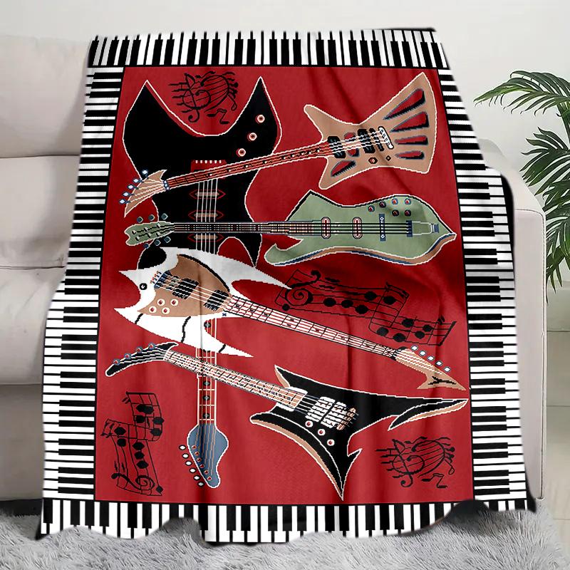1PC Piano Keys Music Printed Blanket, All Season Lightweight Home Office Outdoor Nap Multifunctional Blanket A17