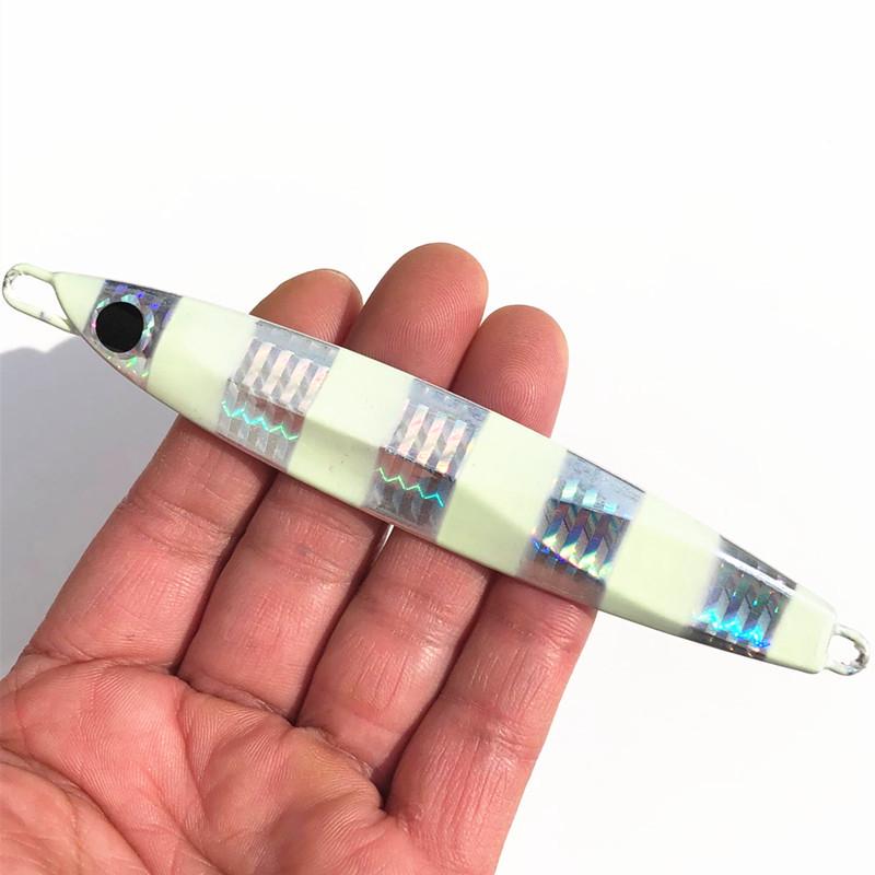 Night Glow Iron Plate Spinner Lure (100g) for Ocean Trolling & Shore Casting