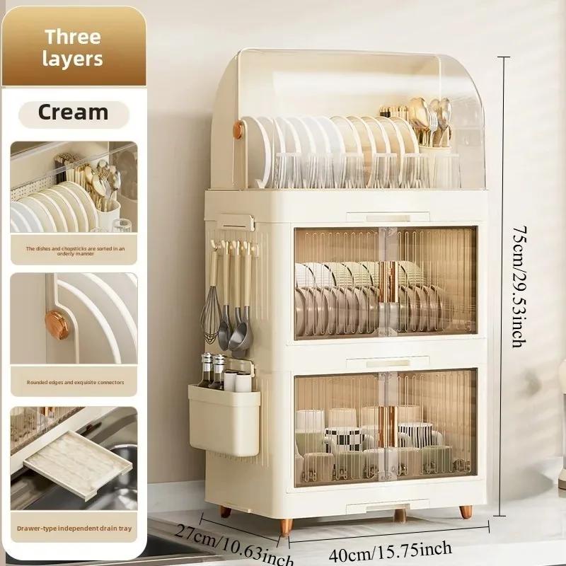 Küchenschüsselregal, Geschirr-Aufbewahrungsbox, Haushalt mit Deckel, Geschirr, Schüsselbox, Abtropfgestell, Kunststoffschrank