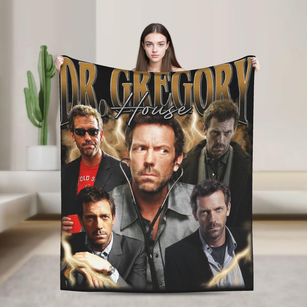 House MD Dr Gregory House Fashion Blanket Cozy Soft Throw Fashion Blankets for Bed Multi-size Quilt