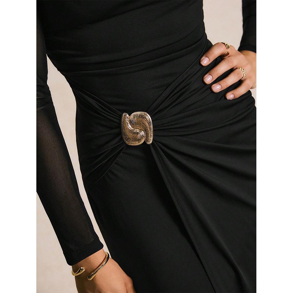 Women's Fall Long Sleeve Bodycon Dresses Elegant Wedding Guest Cocktail Party Midi Maxi Dress