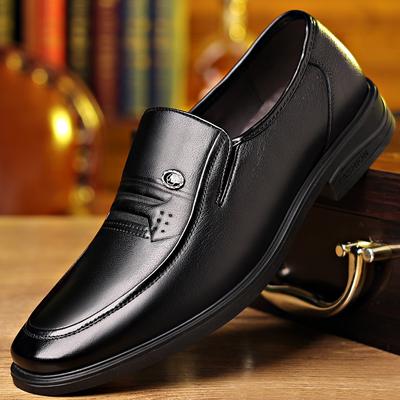 Herrskor i läder, Halkfria, Mjukt sulade "Dad Shoes" i läder, Mångsidiga herrskor i brittisk stil, Andningsbara herrskor i koskinn