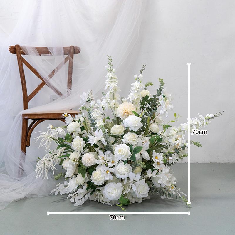 White Horn Artificial Floral Art Wedding Arch for Photography & DIY Decorations