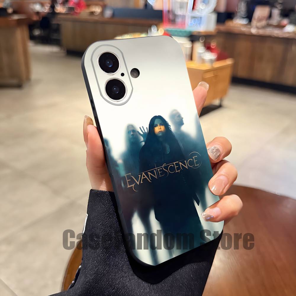 E-Evanescence Fallen A-Amy Lee Wear-resistant Phone Case For iPhone 17,16,15,14,13,12,11,Pro,Max,Plus Black Soft Cover