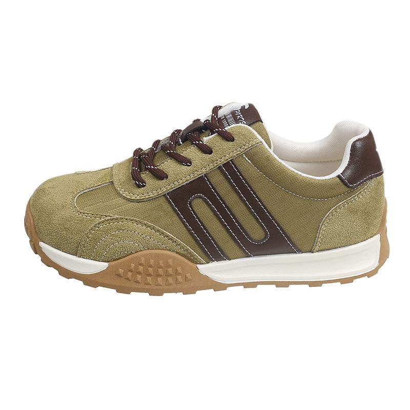 Round head front lace-up German training shoes women's summer new casual breathable sports shoes women's small Forrest Gump shoes
