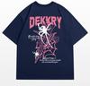 American high street ins spider print short-sleeved t-shirt men's and women's summer loose casual student crew neck cotton top tide