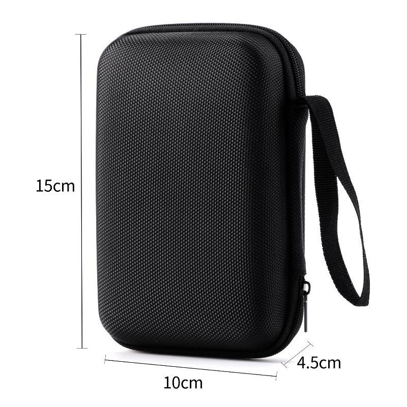 Anti-squeeze Hard EVA Earphone Carrying Case Durable Portable Zipper Storage Box for Travel Earbud Protection 1PC Black