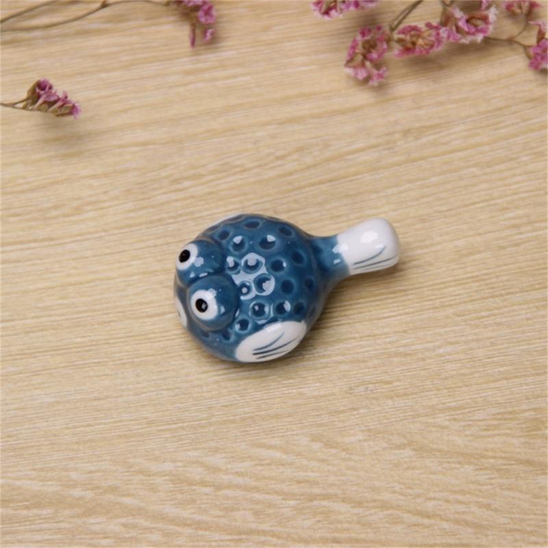 6 Pieces Cute Pufferfish Shaped Ceramic Chopstick Rests Spoon Fork Holder Ceramic Chopstick Holders for Kitchen Utensil