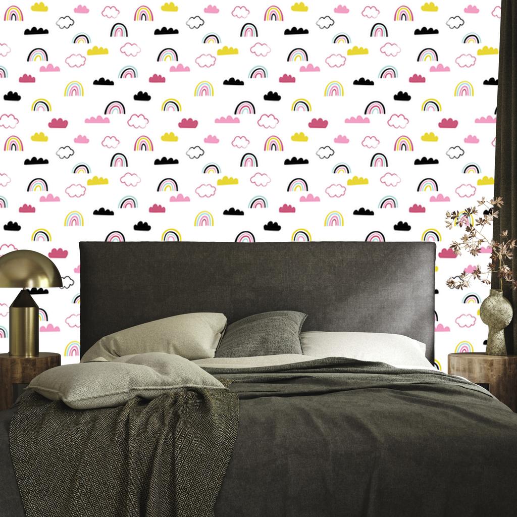 Colorful Clouds Rainbows Wallpaper for Living Room and Bedroom 50x1000
