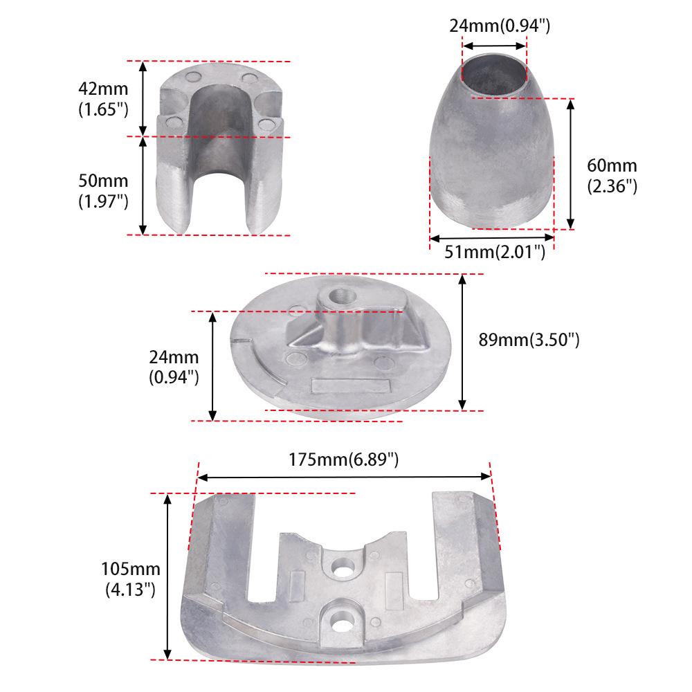 For Mercury Bravo 2/3 & MerCruiser 1989-2003 – Outboard Anode Kit CMBRAVO23KIT, Aluminum, Corrosion Protection