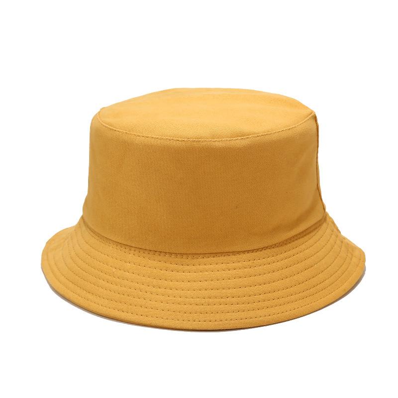 European and American New Solid Color Light Board Double-sided Bucket Hat Outdoor Sunscreen Simple Sun Hat Foldable Basin Hat