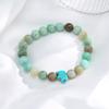 8MM Round Gemstones Bracelet With Turquoise Accent And Elephant Charm Perfect For Adding A Natural Touch To Outfits