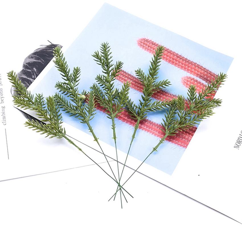 10/15pcs Artificial Plant Cheaper Christmas Tree Pine Needles New Year Decor Home Outdoor Garden Scrapbook Diy Gift Candy Box